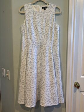 Ralph Lauren White Dress with Soft Blue Floral Print